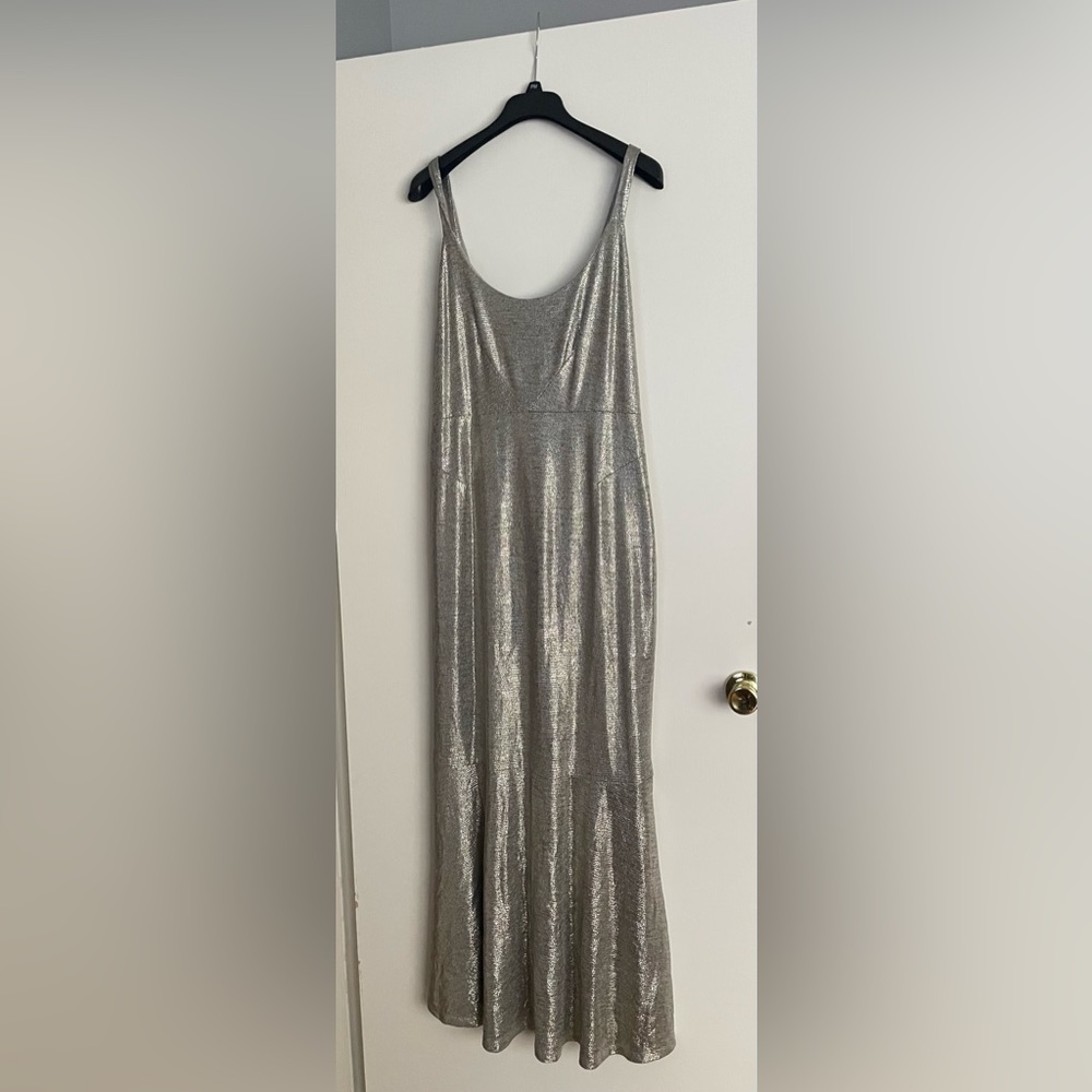 Silver Hutch mermaid style dress, never worn. Jersey material inside.